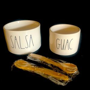Rae Dunn Salsa and Guac party bowls and spoons